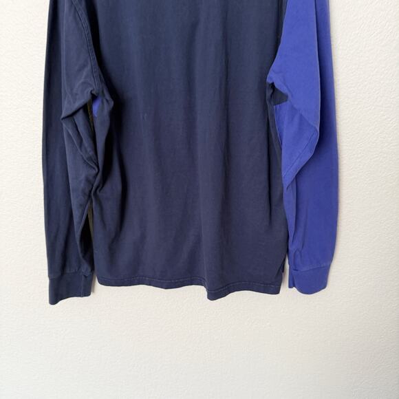 [Urban Outfitters] Navy Blue Colorblock Long Sleeve Rugby Polo Shirt Sz Medium M - Picture 6 of 11